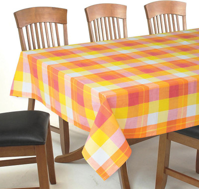 

Elan Checkered 8 Seater Table Cover(Orange, Cotton)