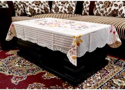 KUBER INDUSTRIES Printed 4 Seater Table Cover(Cream, Cotton)