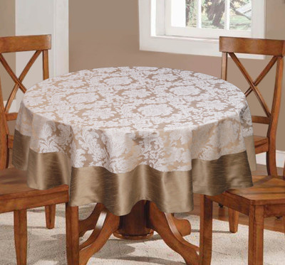 

Lushomes Embroidered 6 Seater Table Cover(Brown, Polyester)