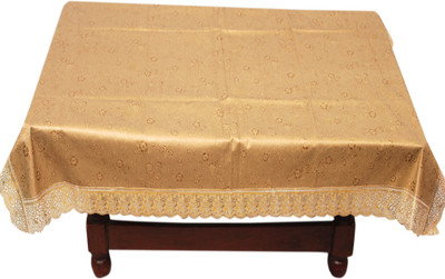 E-Retailer Floral 4 Seater Table Cover(Golden, PVC)