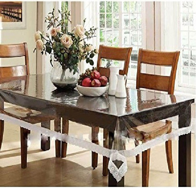 LITHARA Solid 6 Seater Table Cover(White, PVC) LITHARA Solid 6 Seater Table Cover(White, PVC)