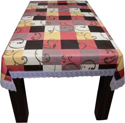 The Trendy Checkered 4 Seater Table Cover(Multicolor, PVC)