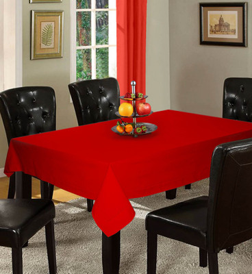 

Lushomes Solid 6 Seater Table Cover(Red, Cotton)