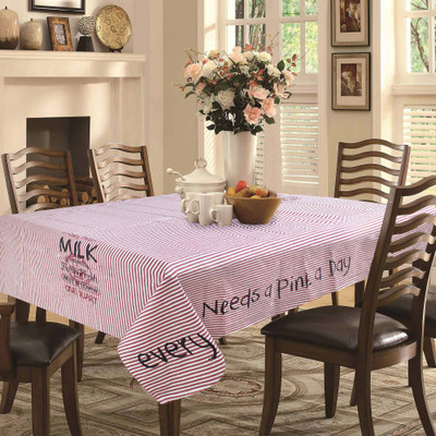

Rhome Striped 8 Seater Table Cover(Red, Cotton)