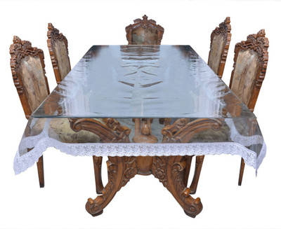 

The Trendy Solid 8 Seater Table Cover(White, PVC)