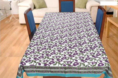 

Coco Bee Floral 6 Seater Table Cover(White, Purple, Cotton)