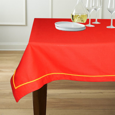 

Lushomes Solid 6 Seater Table Cover(Red, Cotton)