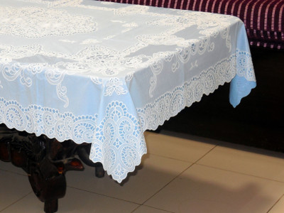 

Katwa Clasic Floral 2 Seater Table Cover(Blue, PVC)