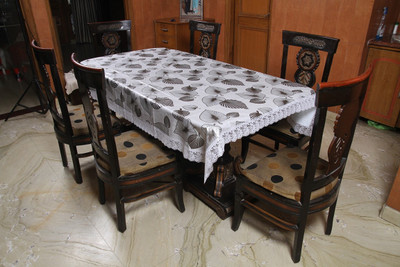 

Freely Printed 6 Seater Table Cover(Gray Color, PVC)