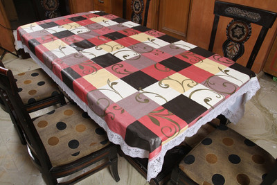 

Freely Checkered 6 Seater Table Cover(Multicolor, PVC)