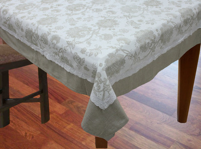 Rhome Printed 6 Seater Table Cover(Beige, Cotton)