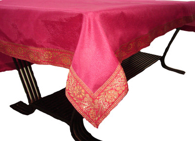 

HOME SHINE Solid 4 Seater Table Cover(Pink, Polyester)
