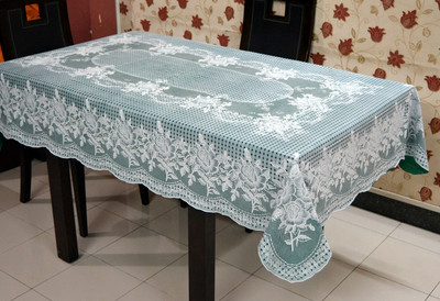 34% OFF on Katwa Clasic Floral 6 Seater Table Cover(Green, PVC)