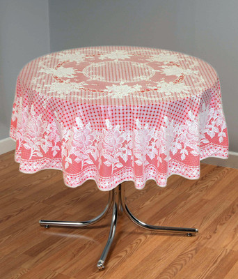 

Katwa Clasic Floral 4 Seater Table Cover(Red, PVC)