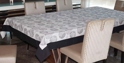 

Lushomes Printed 8 Seater Table Cover(White, Cotton)