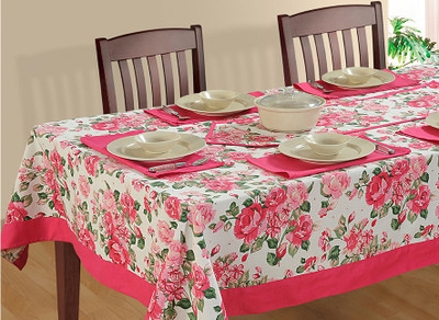 

Swayam Floral 4 Seater Table Cover(Pink, Green, White, Cotton)