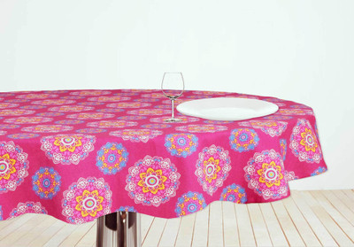 

Elan Printed 4 Seater Table Cover(Pink, Cotton)