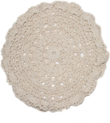 Sarvsiddhi Self Design 2 Seater Table Cover(Round Crochet Lace Table Cover Set Of 2-16", Cotton)