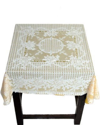 

Katwa Clasic Floral 2 Seater Table Cover(Gold, PVC)