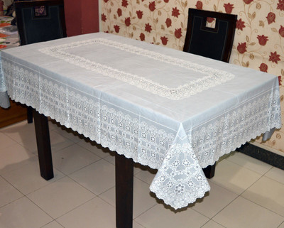 

Katwa Clasic Floral 6 Seater Table Cover(Grey, PVC)