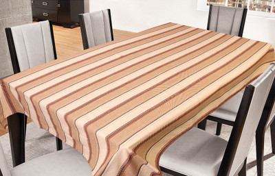 

Freely Striped 6 Seater Table Cover(Beige, Cotton)