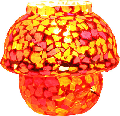 

Brahmz Mossiac HandCrafted Table Lamp(6 inch, Red)