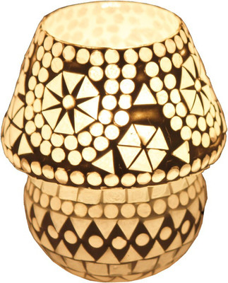 

Brahmz Mossiac HandCrafted Table Lamp(5.5 inch, White)