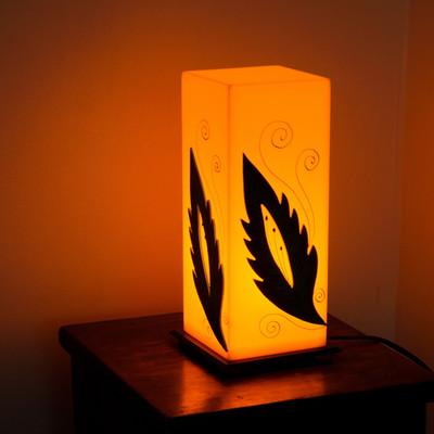 

eCraftIndia Green Leaf Wooden Block Table Lamp(26.6 cm, Yellow, Green)