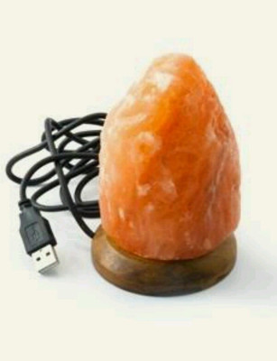 

The Himalayan Salt USB multi colour natural shape Table Lamp(12 cm, Pink)