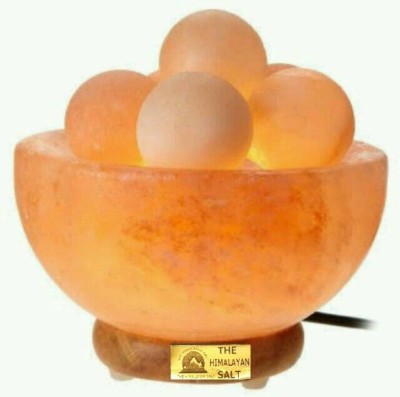 

MTS Himalayan Rock Salt Fire Bowl Balls Table Lamp(15 cm, Orange)