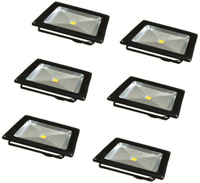 

EPSORI 30 Watt Square Water Proof White Anox Led Flood Light set of 6 Night Lamp(13 cm, Black)