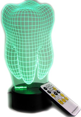 varna crafts Lampees Tooth 3D Illusion Led Night Lamp(30 cm, Multicolor)
