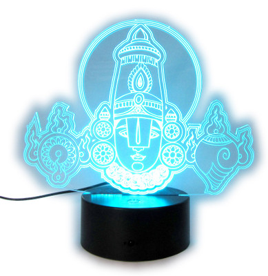 

varna crafts Lampees 3D Illusion Balaji LED Night Lamp(18 cm, Black)
