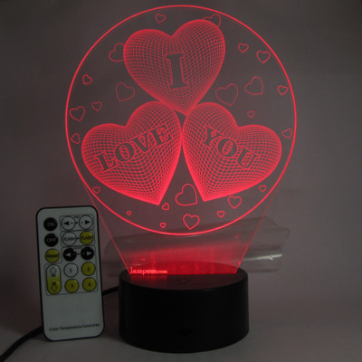 

Varna Crafts Lampees LUV Hearts 3D Illusion Led Night Lamp(23 cm, Multicolor)