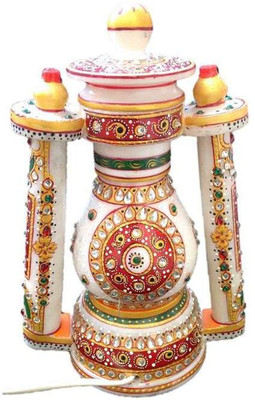 

KSC International Stylsih Marble lantern Table Lamp(25 cm, White)