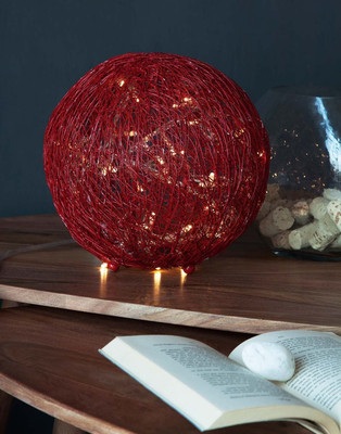 

Orange Tree Talish wire mesh Red Table Lamp(24 cm, Red)