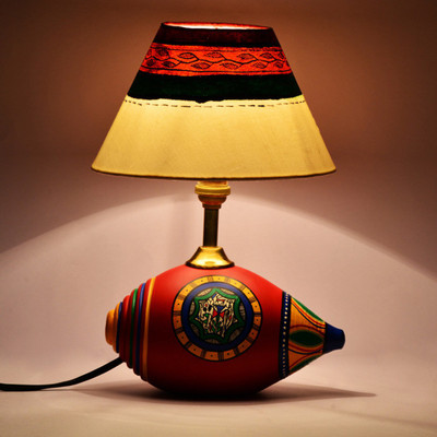 

ExclusiveLane Warli Handpainted Shankh Table Lamp(12.7 cm, Red, White)