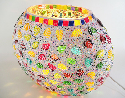 

Royal Indian Craft RIC514 Oval Shape Blazing Flame Decorative Table Lamp Night Lamp(26 cm, Multicolor)