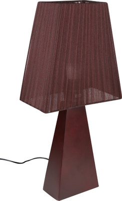 

Fab Interia Wooden Base with Brown Shade Table Lamp(46 cm, Brown)