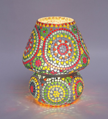 

The Brighter Side Iris mosaic Table Lamp(30 cm, Multicolor)