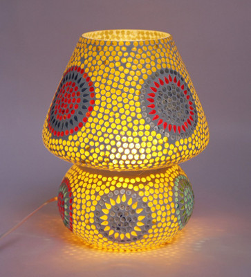 

The Brighter Side Zinnia mosaic Table Lamp(30 cm, Multicolor)