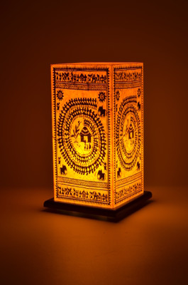 Shady Ideas Warli LED Table Lamp(Gold, Yellow, Brown)