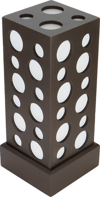

WhiteRay Wooden Square Circle Cut Design Brown Table Lamp(30 cm, Brown)