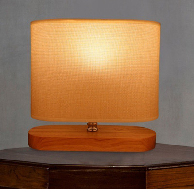 

Fab Interia Wooden Base With Jute Shade Table Lamp(24 cm, Multicolor)