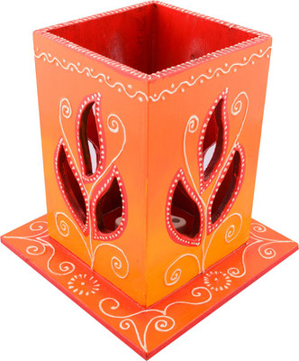 

eCraftIndia Carved Decorative Table Lamp(15.2 cm, Orange)