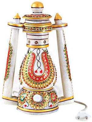 

KSC International folk marble lartern Table Lamp(25 cm, White)