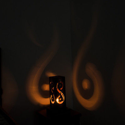 

eCraftIndia Carved Decorative Table Lamp(29.2 cm, Brown, Green)