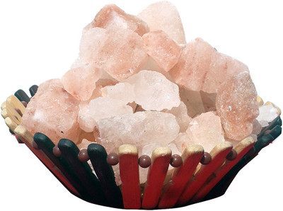 

Reiki Crystal Products Rock Salt Basket Table Lamp(10 cm, Multicolor)