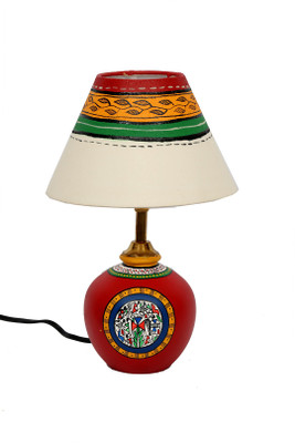 

Indikala Terracota with Cream Shade Table Lamp(23 cm, Multicolor)