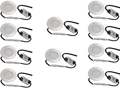 

EPSORI 4Watt 6500k White Round Indoor Cosiva Led Down Light Set of 10 Night Lamp(2.5 cm, White)